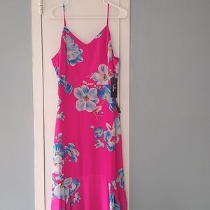 Lulu's hot pink fit and flare xl dress